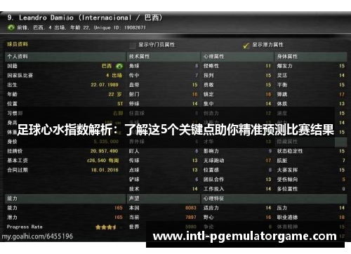 足球心水指数解析：了解这5个关键点助你精准预测比赛结果